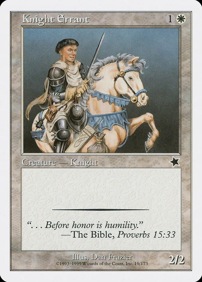 1999 Starter 1999 Knight Errant common #19 common card image