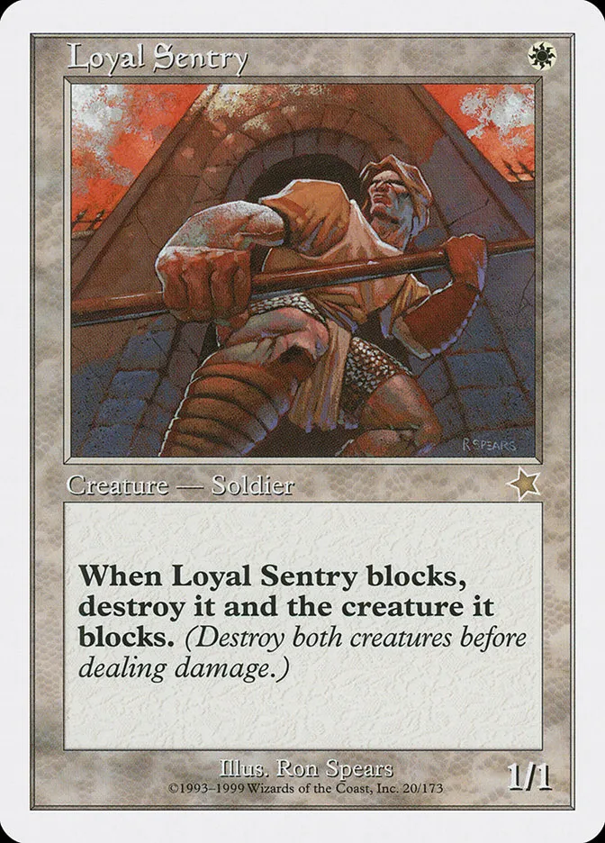 1999 Starter 1999 Loyal Sentry rare #20 rare card image