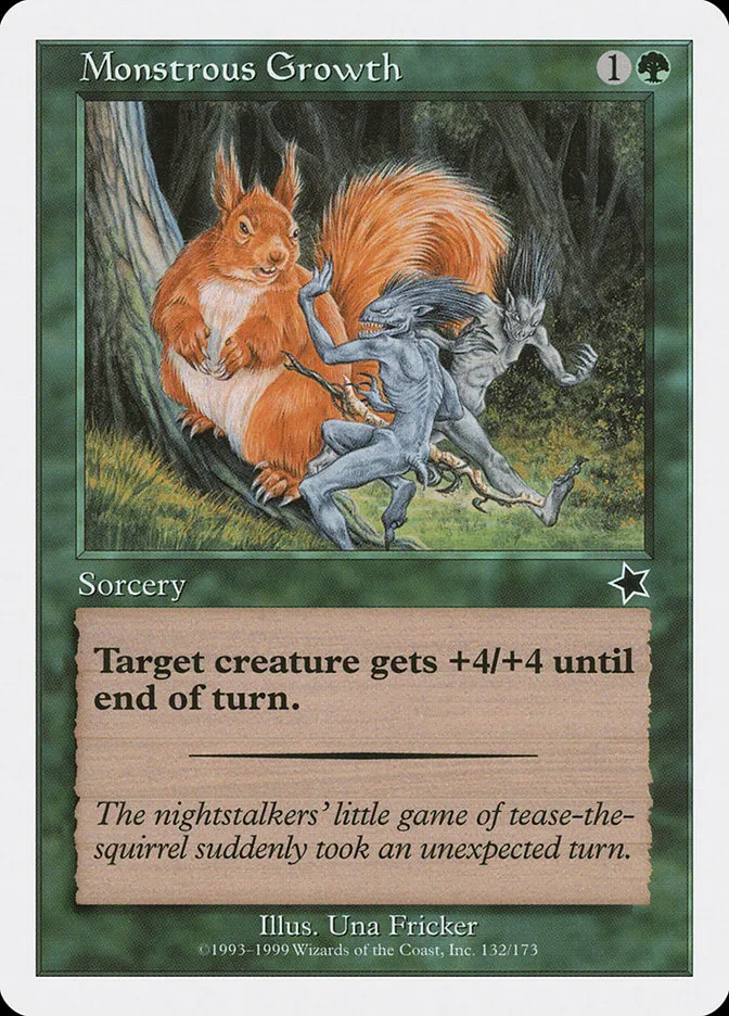 1999 Starter 1999 Monstrous Growth #132 common card image