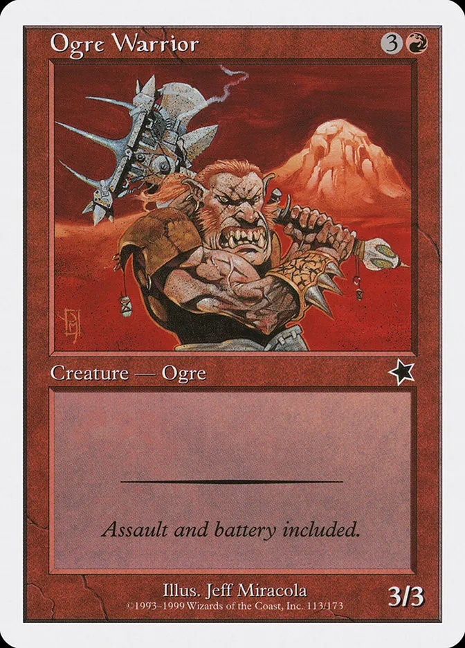 1999 Starter 1999 Ogre Warrior common #113 common card image