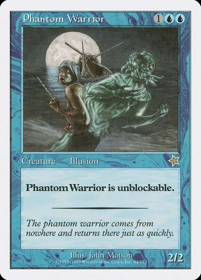1999 Starter 1999 Phantom Warrior rare #44 rare card image