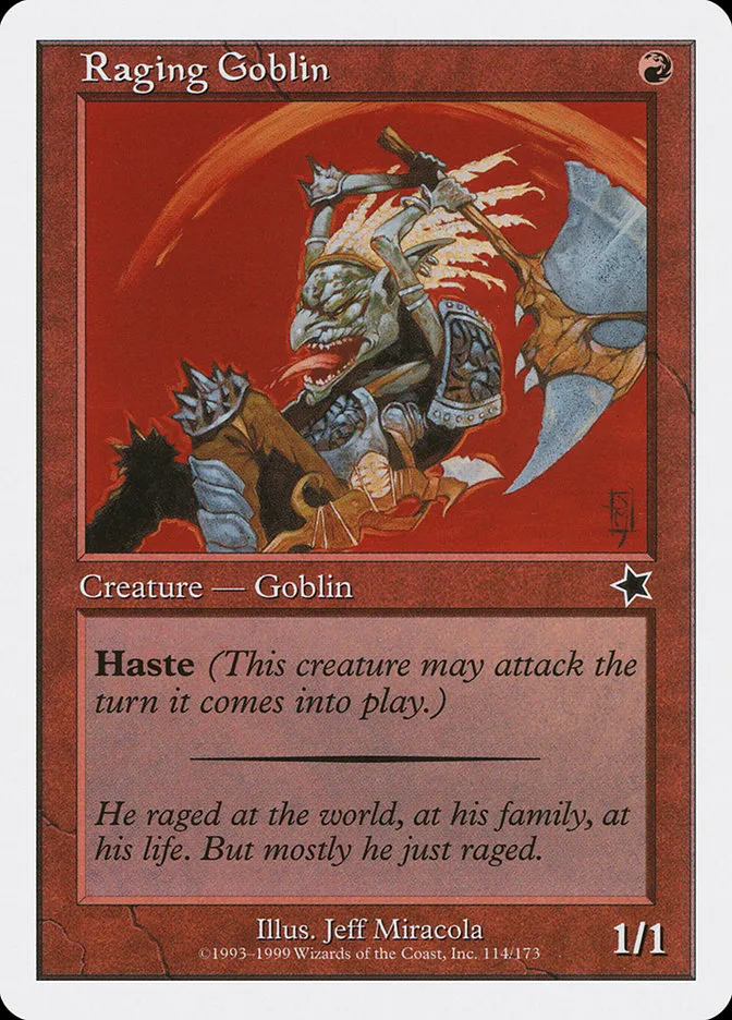 1999 Starter 1999 Raging Goblin common #114 common card image