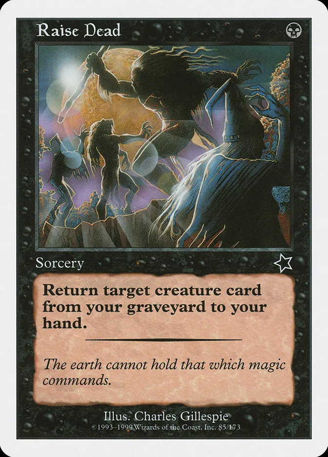 1999 Starter 1999 Raise Dead common #85 common card image