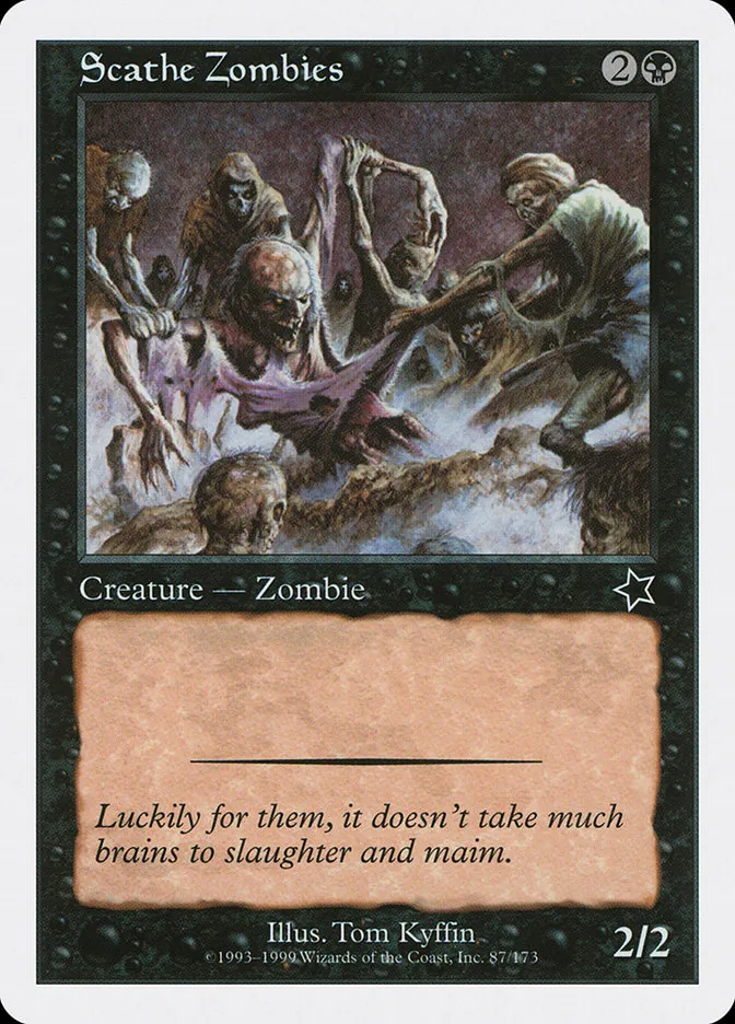 1999 Starter 1999 Scathe Zombies common #87 common card image