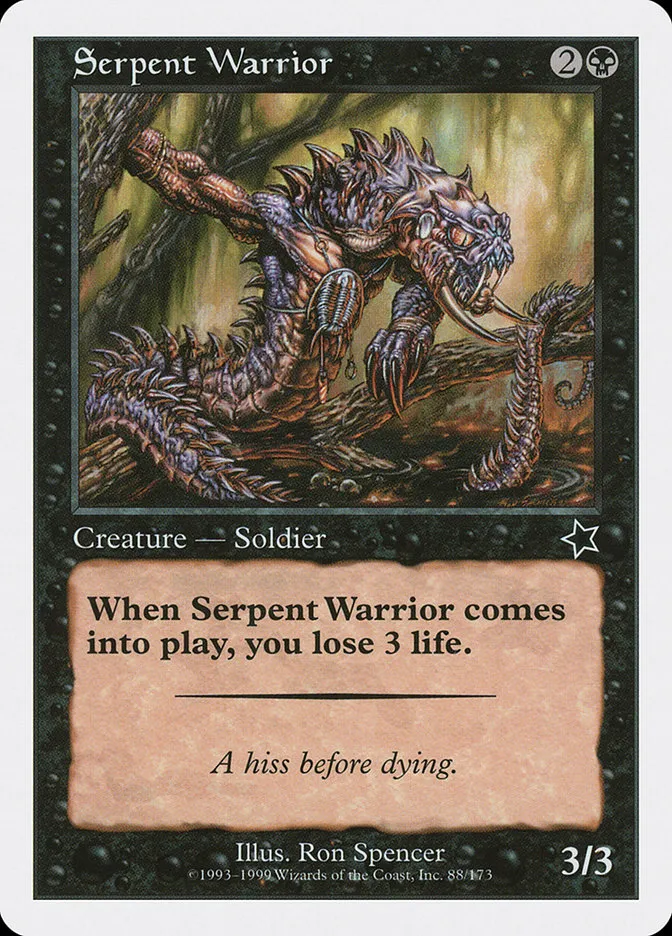1999 Starter 1999 Serpent Warrior common #88 common card image