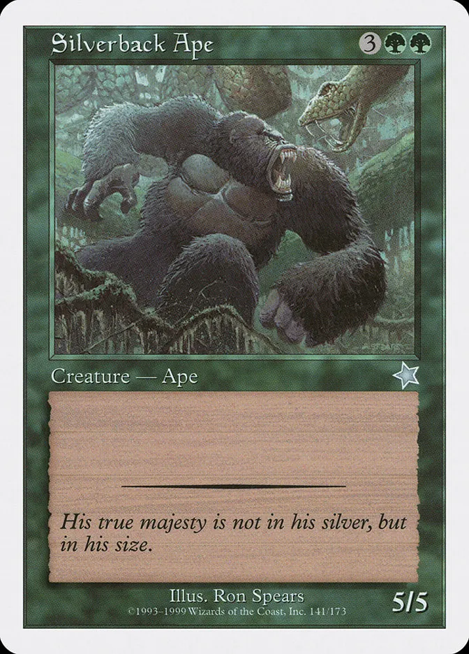 1999 Starter 1999 Silverback Ape uncommon #141 uncommon card image