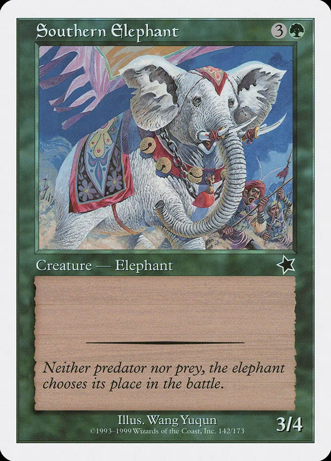1999 Starter 1999 Southern Elephant common #142 common card image