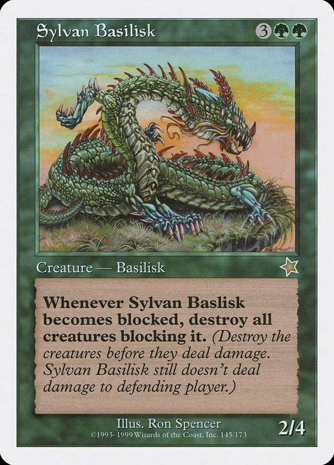 1999 Starter 1999 Sylvan Basilisk #145 rare card image
