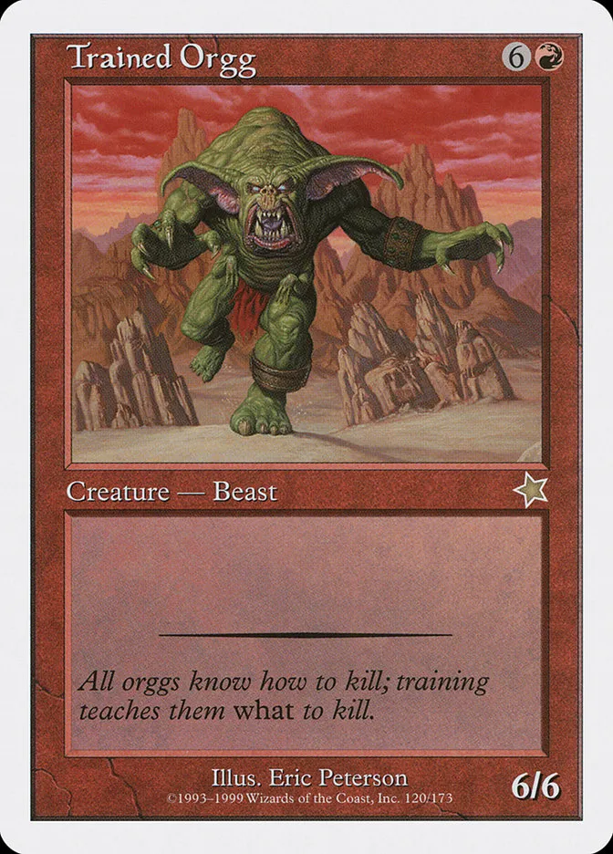 1999 Starter 1999 Trained Orgg #120 rare card image