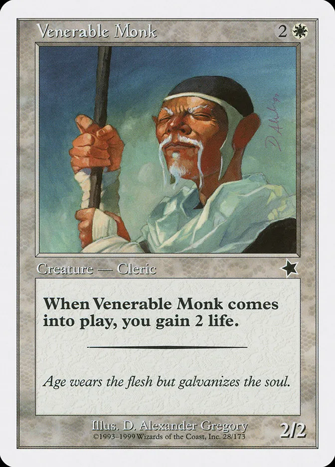1999 Starter 1999 Venerable Monk common #28 common card image