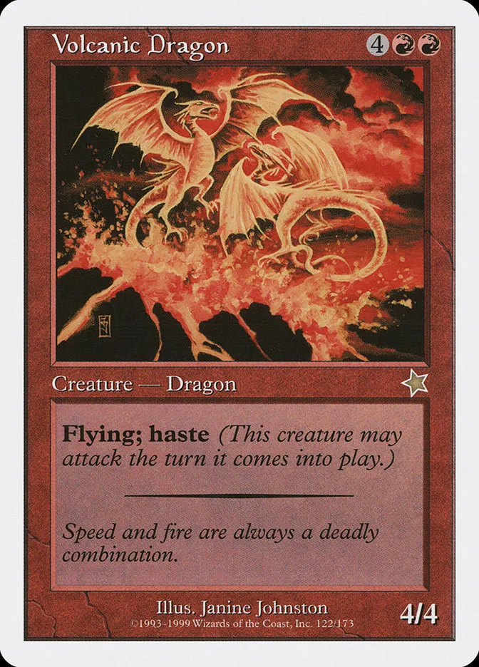 1999 Starter 1999 Volcanic Dragon rare #122 rare card image