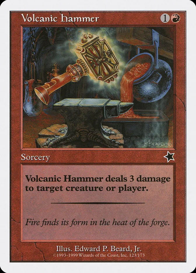 1999 Starter 1999 Volcanic Hammer common #123 common card image