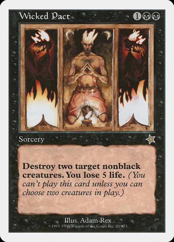 1999 Starter 1999 Wicked Pact rare #92 rare card image