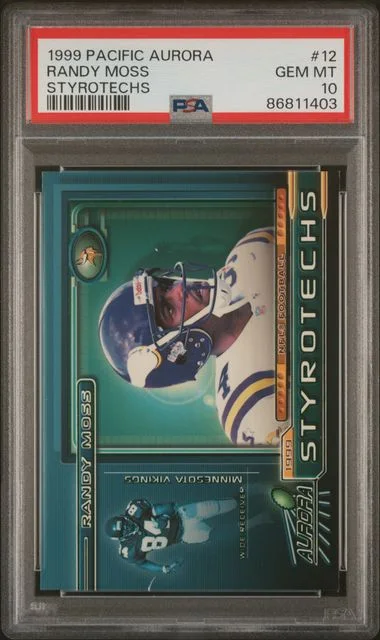 1999 Pacific Aurora Styrotechs Randy Moss #12 card image