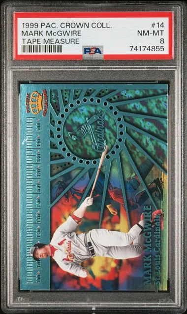 1999 Pacific Crown Collection Tape Measure Mark McGwire #14 card image