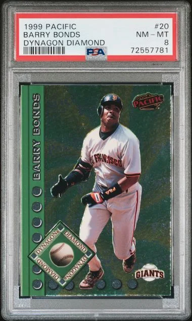 1999 Pacific Dynagon Diamond Barry Bonds #20 card image