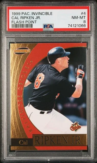 1999 Pacific Invincible Flash Point Cal Ripken Jr. #4 card image
