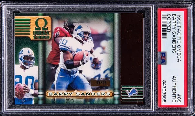 1999 Pacific Omega Copper Barry Sanders #89 card image