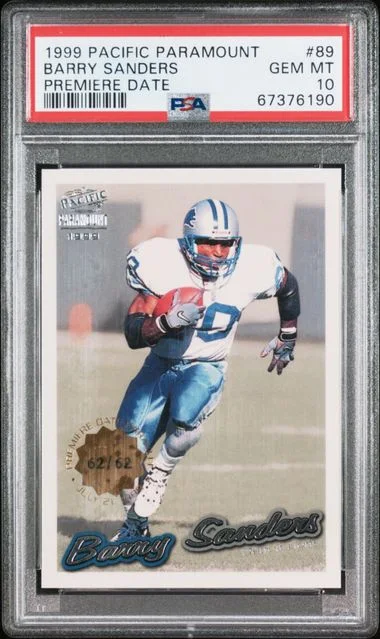 1999 Pacific Paramount Premiere Date Barry Sanders #89 card image