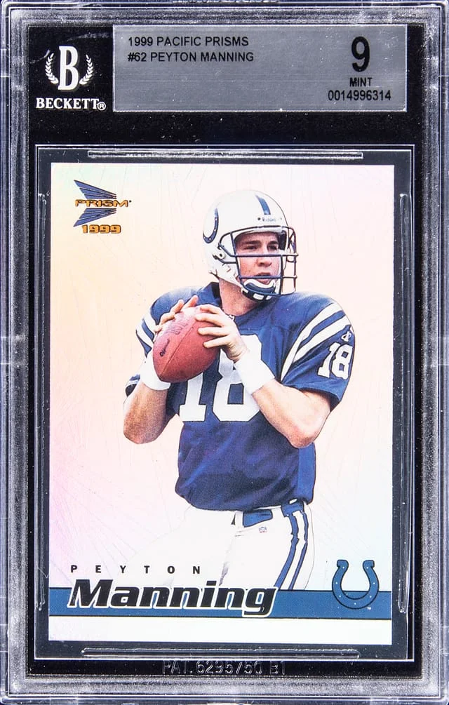 1999 Pacific Prisms Peyton Manning #62 card image