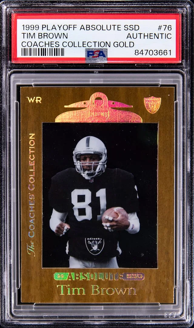 1999 Playoff Absolute Tim Brown SSD Coaches Collection Gold #76 card image