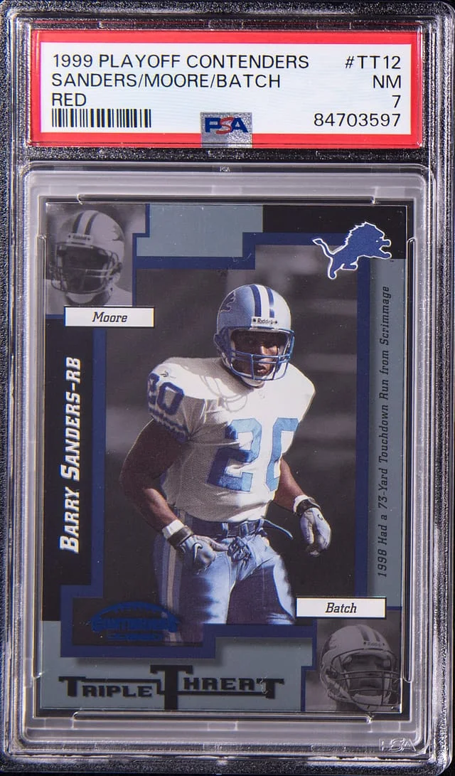 1999 Playoff Contenders Barry Sanders/Herman Moore/Charlie Batch Red #TT12 card image