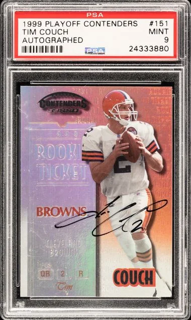 1999 Playoff Contenders Tim Couch Autographed #151 card image