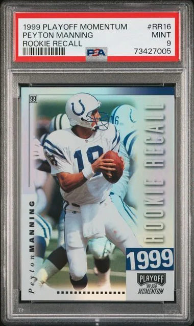 1999 Playoff Peyton Manning Momentum Recall Recall #Rr16 card image
