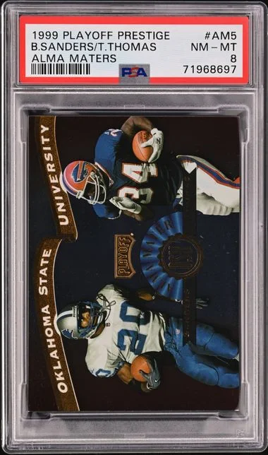 1999 Playoff Prestige Barry Sanders/Thurman Thomas Alma Maters #Am5 card image