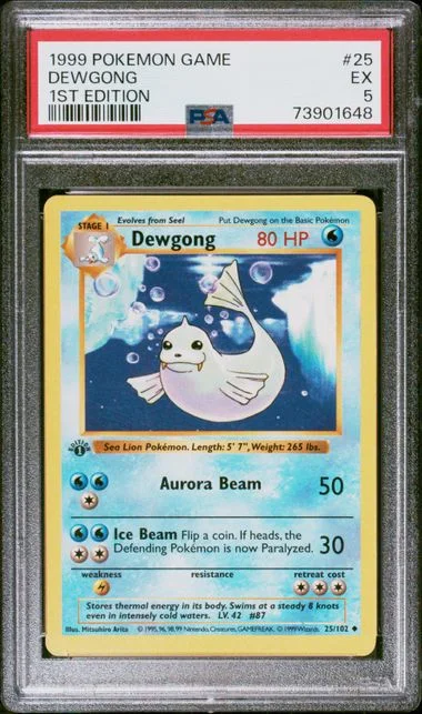 1999 Pokemon 1st Edition Dewgong #25 card image