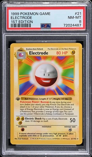 1999 Pokemon 1st Edition Electrode #21 card image