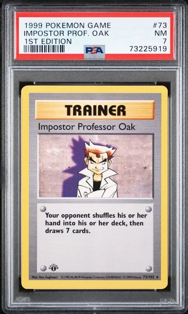 1999 Pokemon 1st Edition Impostor Professor Oak #73 card image