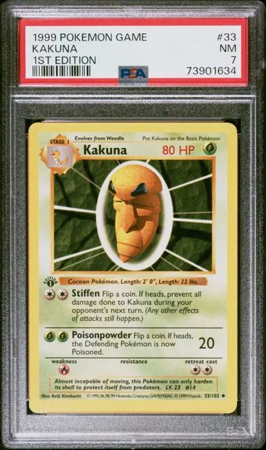 1999 Pokemon 1st Edition Kakuna #33 card image
