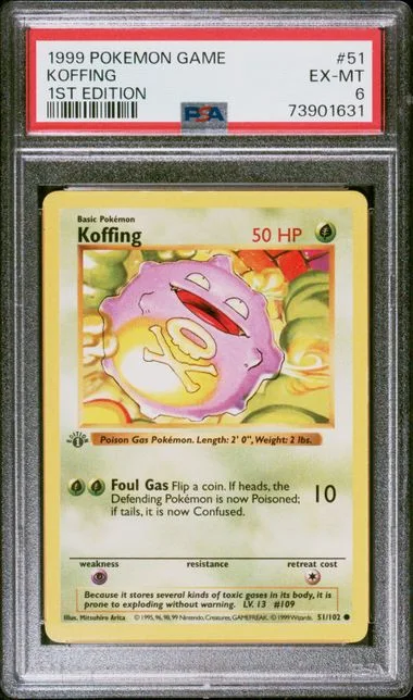 1999 Pokemon 1st Edition Koffing #51 card image