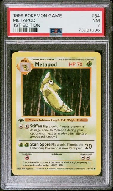 1999 Pokemon 1st Edition Metapod #54 card image