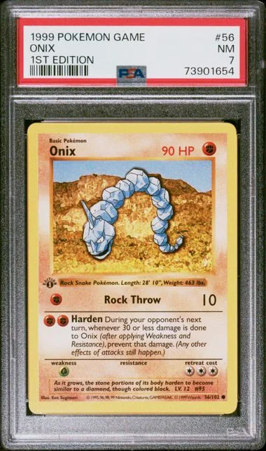 1999 Pokemon 1st Edition Onix #56 card image