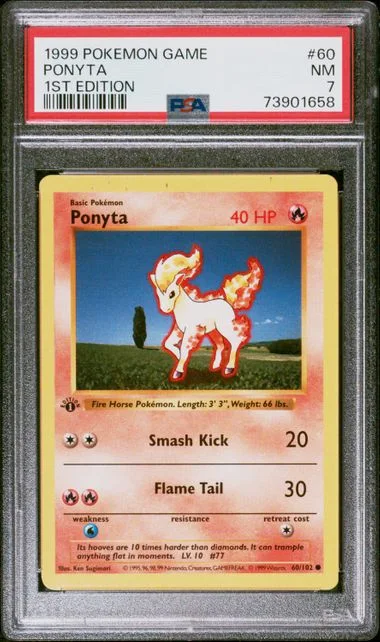 1999 Pokemon 1st Edition Ponyta #60 card image