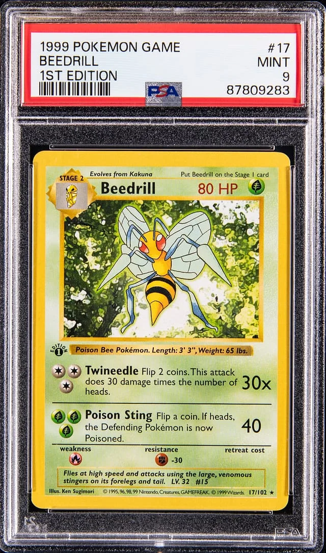 1999 Pokemon Base Set 1st Edition Beedrill #17 card image