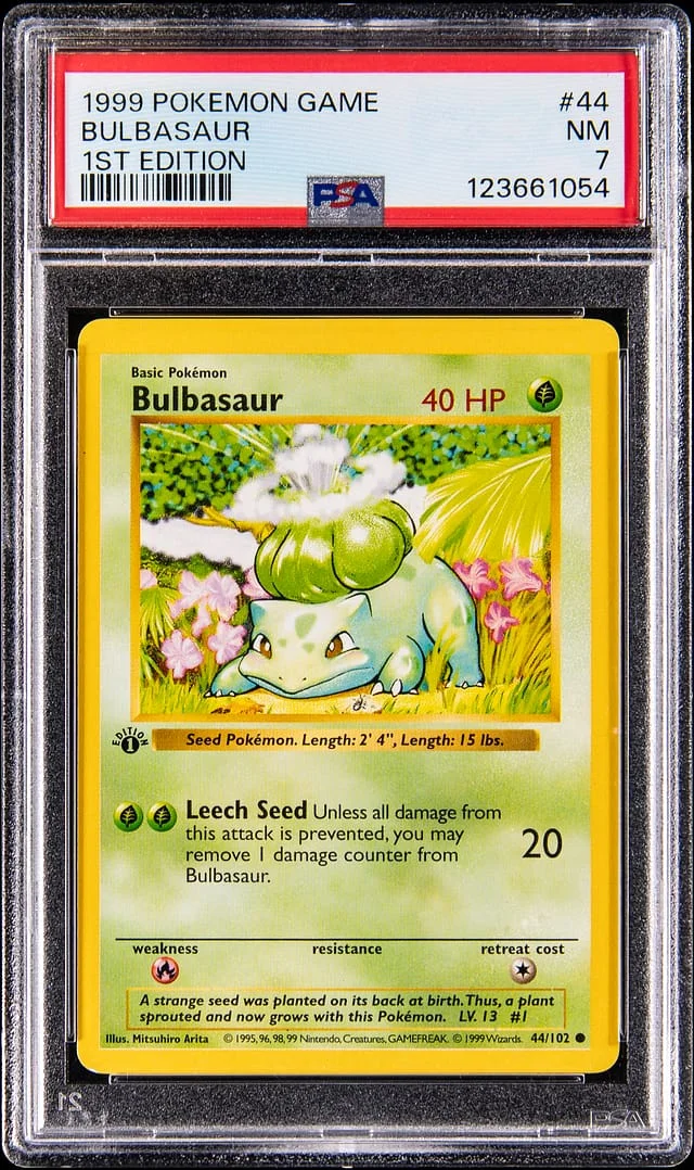 1999 Pokemon Base Set 1st Edition Bulbasaur #44 card image