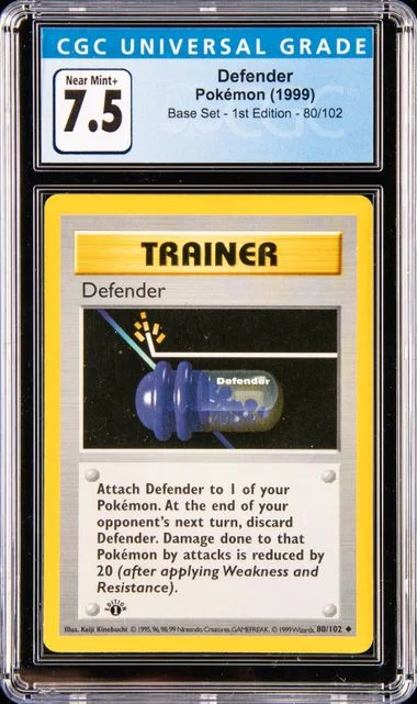 1999 Pokemon Base Set 1st Edition Defender #80 card image