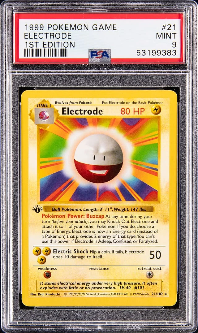 1999 Pokemon Base Set 1st Edition Electrode #21 card image
