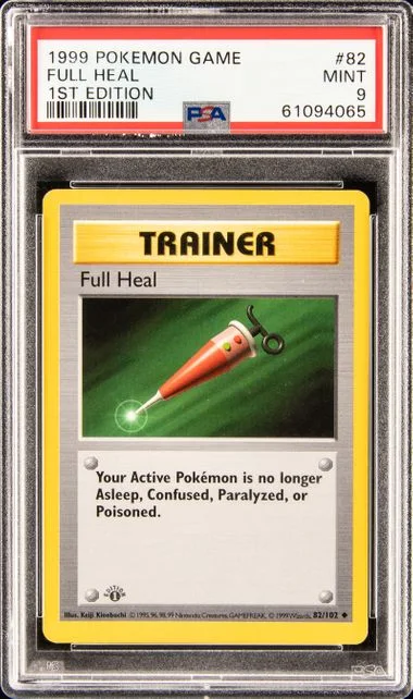1999 Pokemon Base Set 1st Edition Full Heal #82 card image