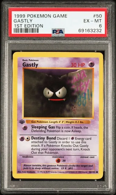 1999 Pokemon Base Set 1st Edition Gastly #50 card image