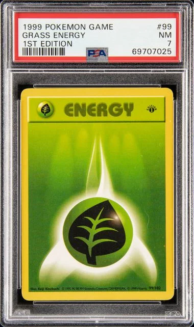 1999 Pokemon Base Set 1st Edition Grass Energy #99 card image