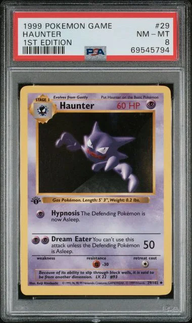 1999 Pokemon Base Set 1st Edition Haunter #29 card image