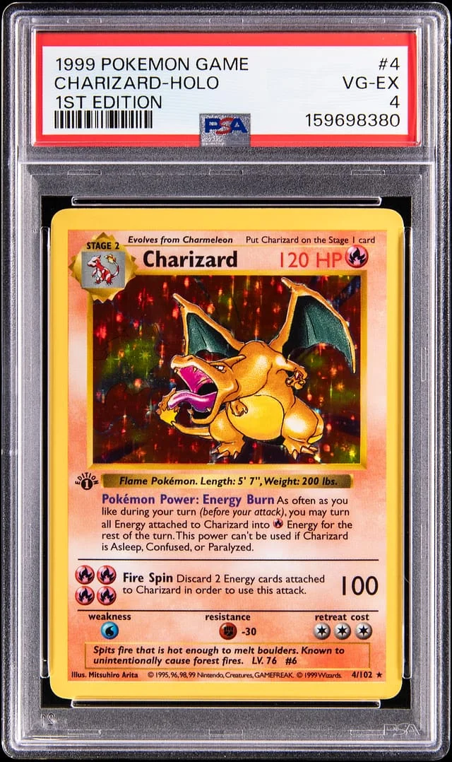 1999 Pokemon Base Set 1st Edition Holo Charizard #4 card image
