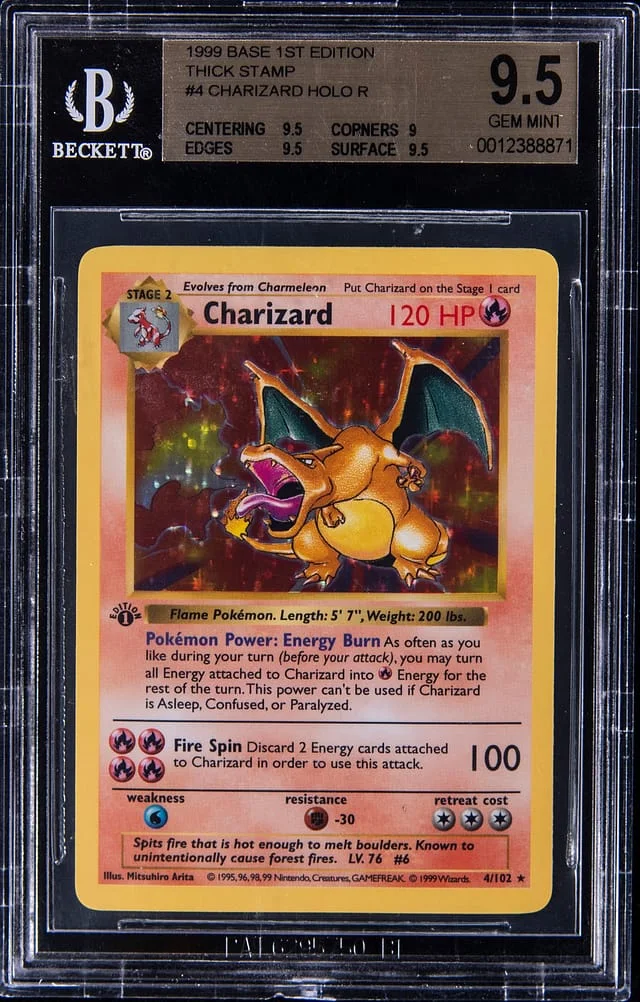 1999 Pokemon Base Set 1st Edition Holo Charizard, Thick Stamp #4 card image