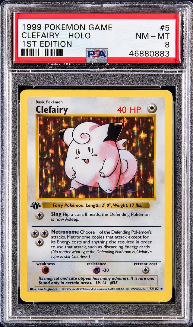 1999 Pokemon Base Set 1st Edition Holo Clefairy #5 card image