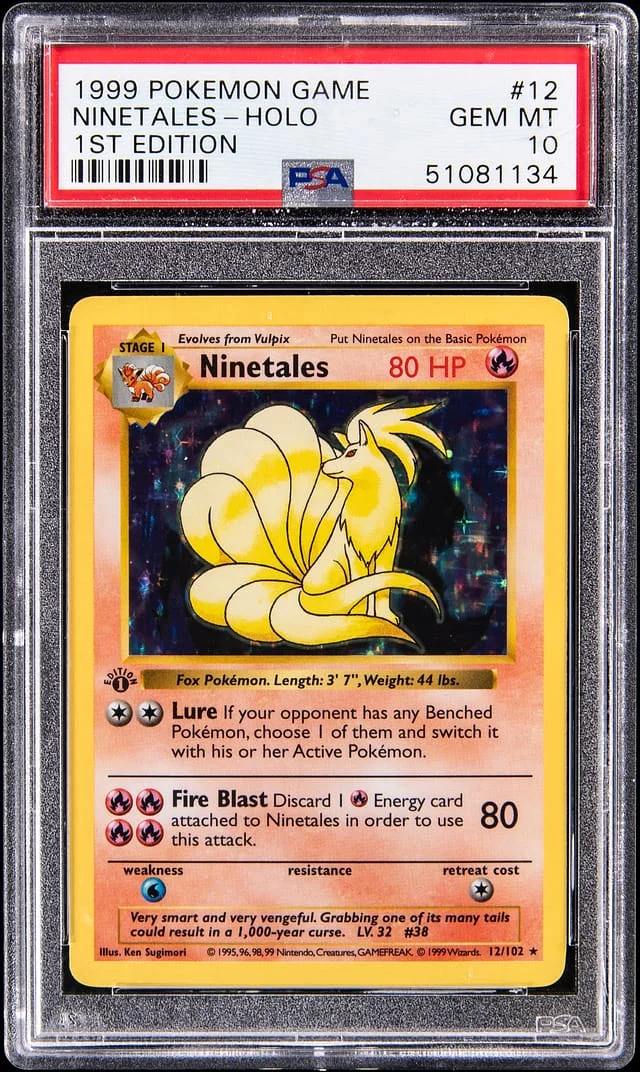 1999 Pokemon Base Set 1st Edition Holo Ninetales #12 card image