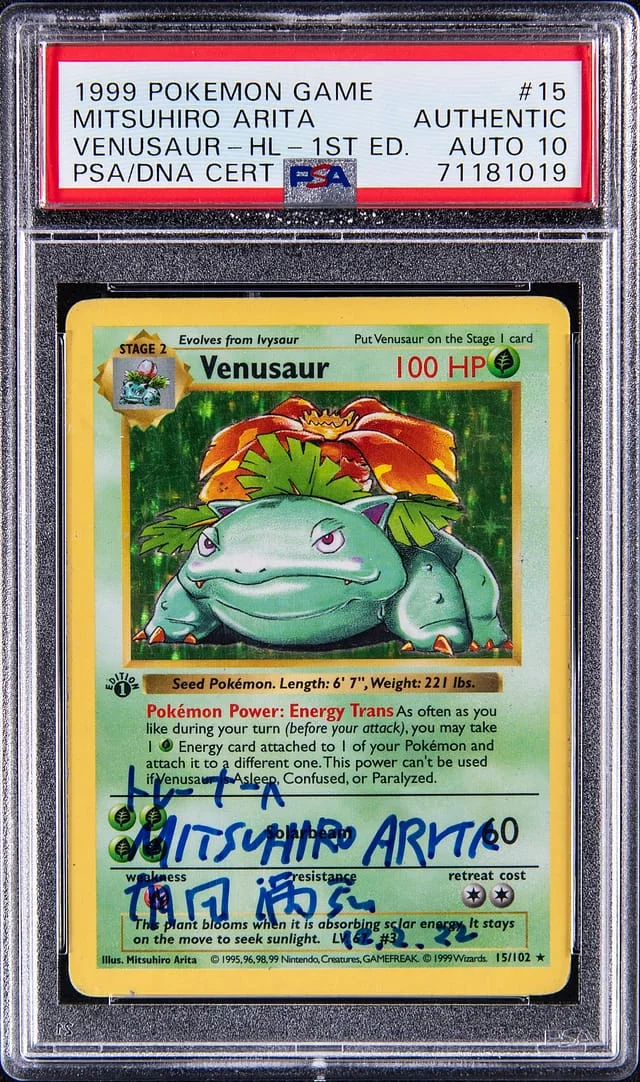 1999 Pokemon Base Set 1st Edition Holo Venusaur #15 card image